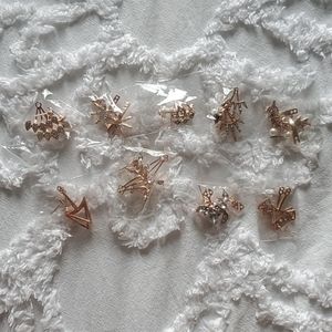 Set of 9 Rose Gold "Ear Jacket" Earrings